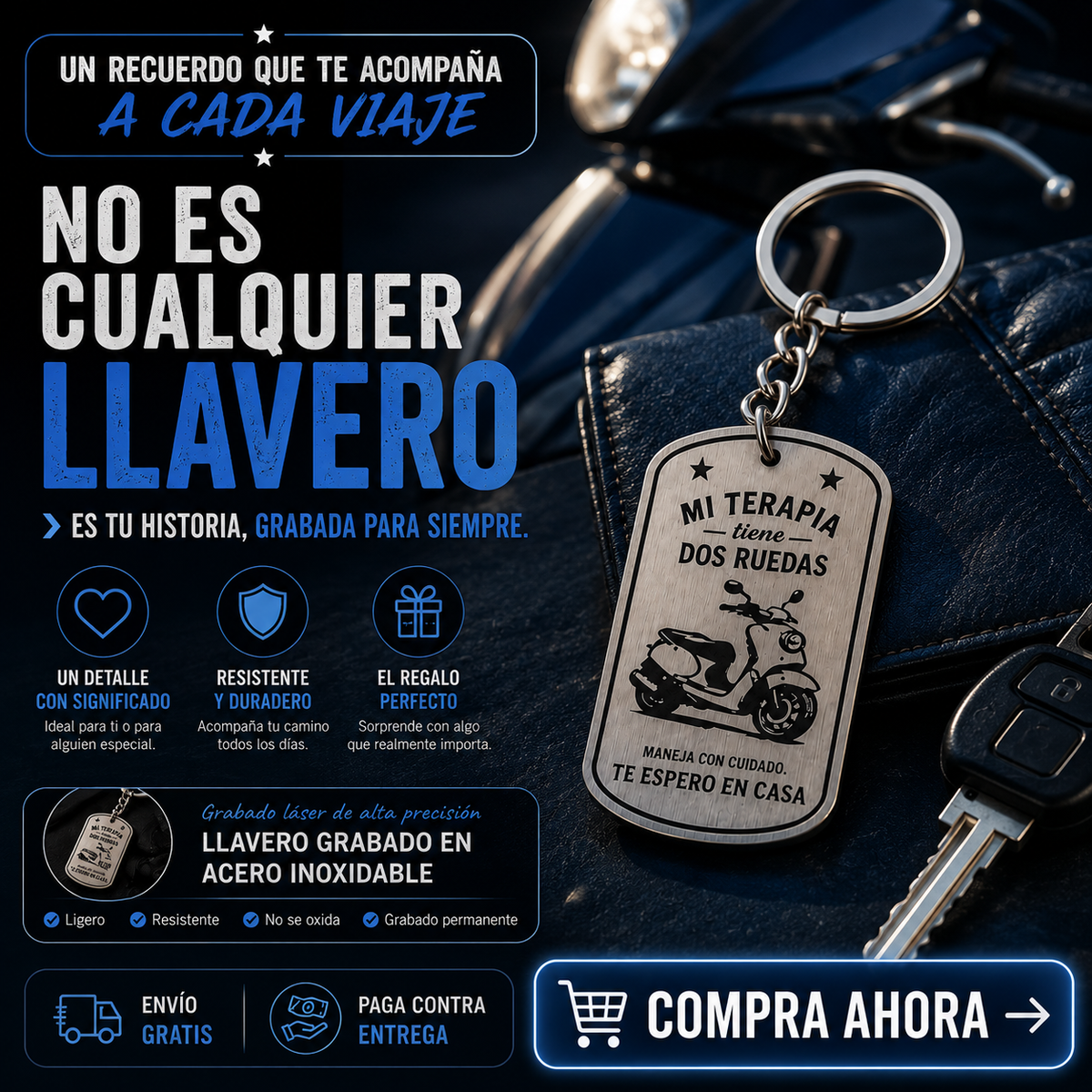 Llavero – Mi Terapia, Dos Ruedas